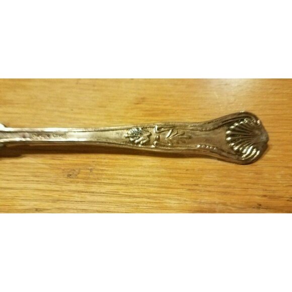 Silverplated Salad Serving Fork Silver Plate 8 1/2" Fruit & Leaves Shell Handle - Picture 5 of 7